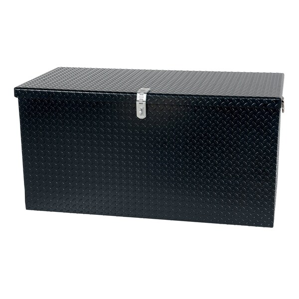 Tread Plate Toolbox, Black, 37 in W x 26 in D x 25 in H